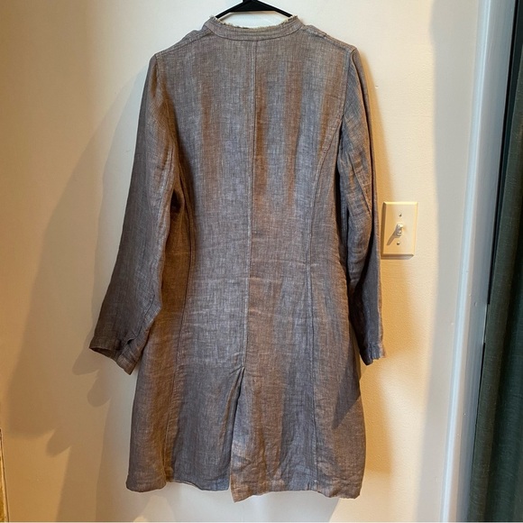 Eileen Fisher Gray 100% Irish Linen Jacket or Dress size small - Picture 3 of 10